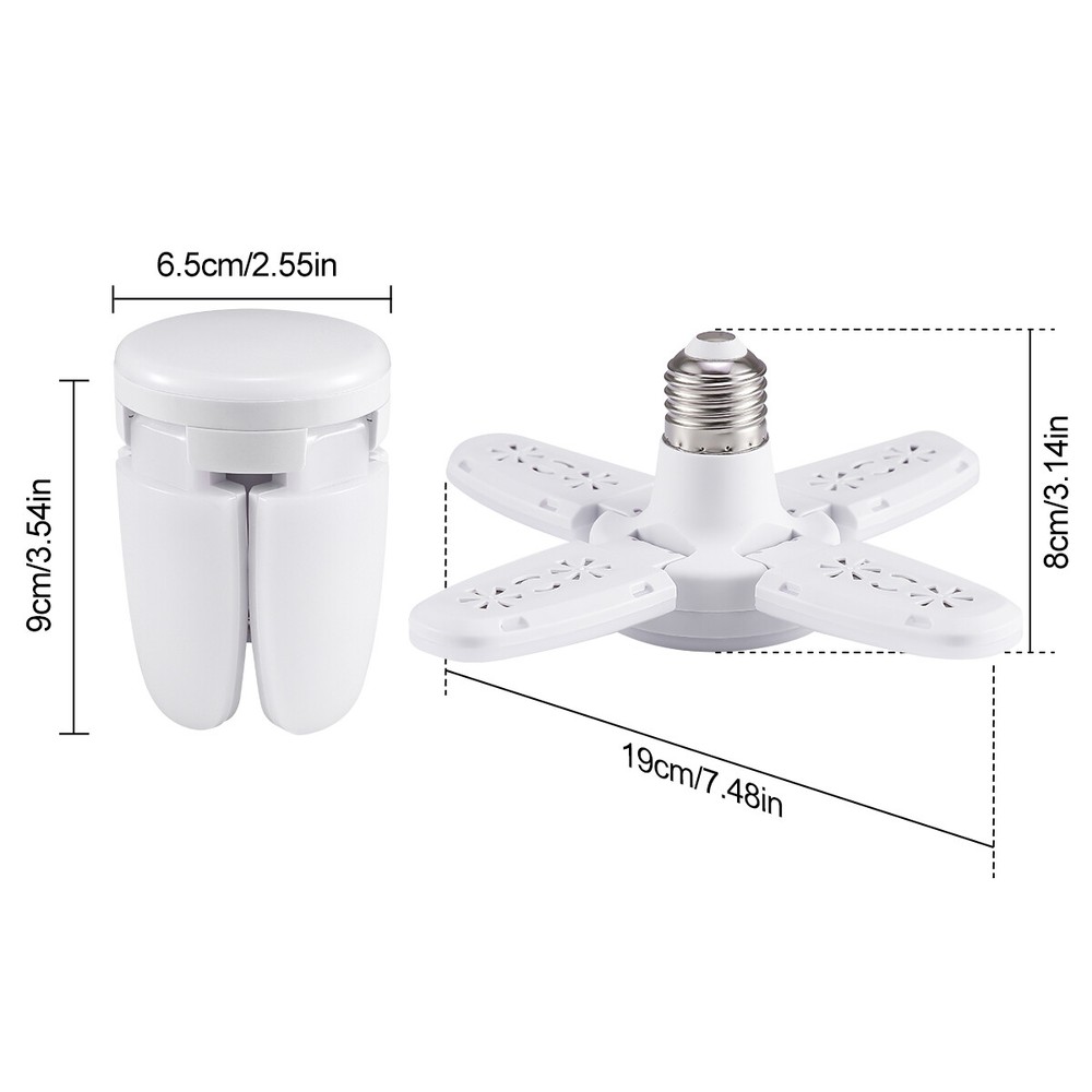 E27 LED Garage Light Bulb 28W Deformable Ceiling Fixture Lights Workshop Lamp US