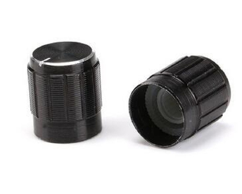 100 pcs Potentiometer Knobs Cap Aluminum Black 15*16.5mm For Potentiometer