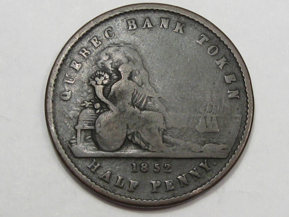 1852 Quebec Canada Half Penny Token.  #194