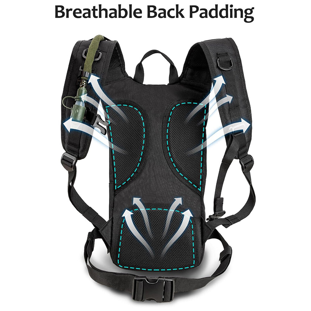 3L Hydration Pack Backpack with Detachable Water Bladder Tactical Molle Daypack