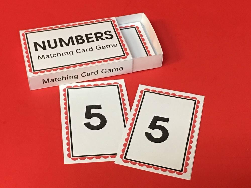 Numbers  Matching Cards Game - Cards for Learning Centers - Cards & Box