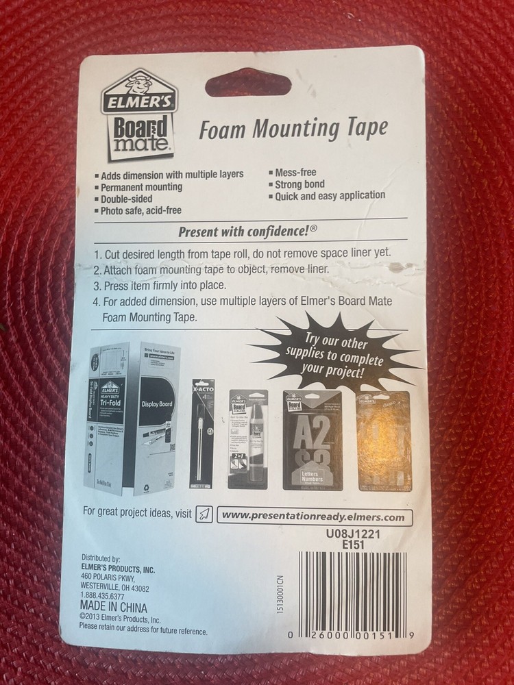 elmer’s board mate foaming minting tape