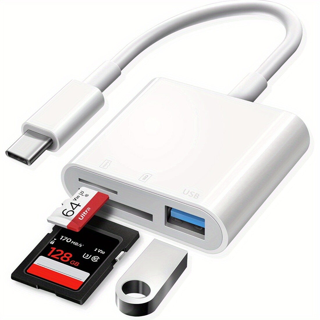 For iPhone15 Pro Max/iPad/Samsung USB Stick SD TF Card Reader Type C OTG Adapter