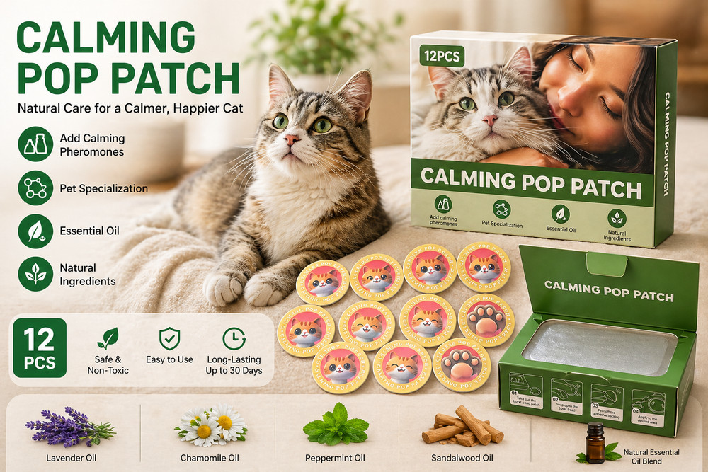 Calming Pop Patch for Cat Travel – Pheromone Diffuser for Cats Reduces Anxiet...
