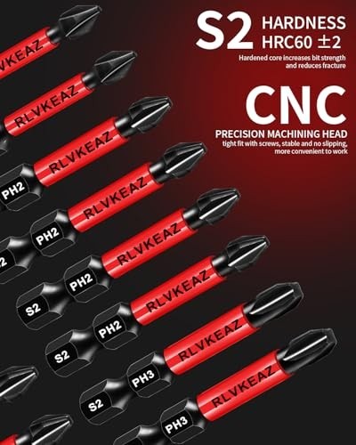 10-PCS 3 Long Magnetic Screwdriver Bits Set: Phillips Bits #1/#2/#3 & Slotted ,