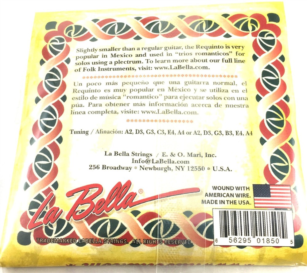 Requinto Cuerdas La Bella String (5 Sets) 6 Strings Juego de 6 Cuerdas - Nylon