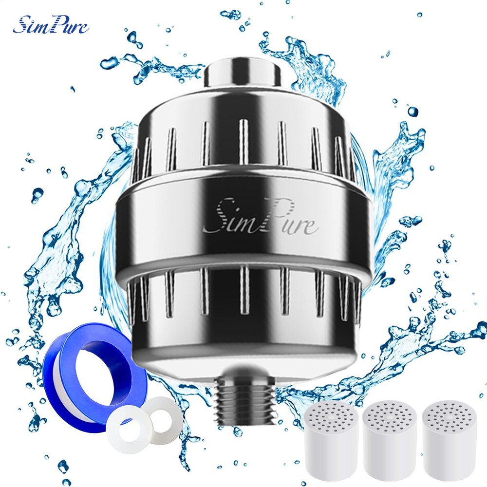 Showerhead Filter Combo,Hard Water Softener Shower Head Remove Chlorine Fluoride