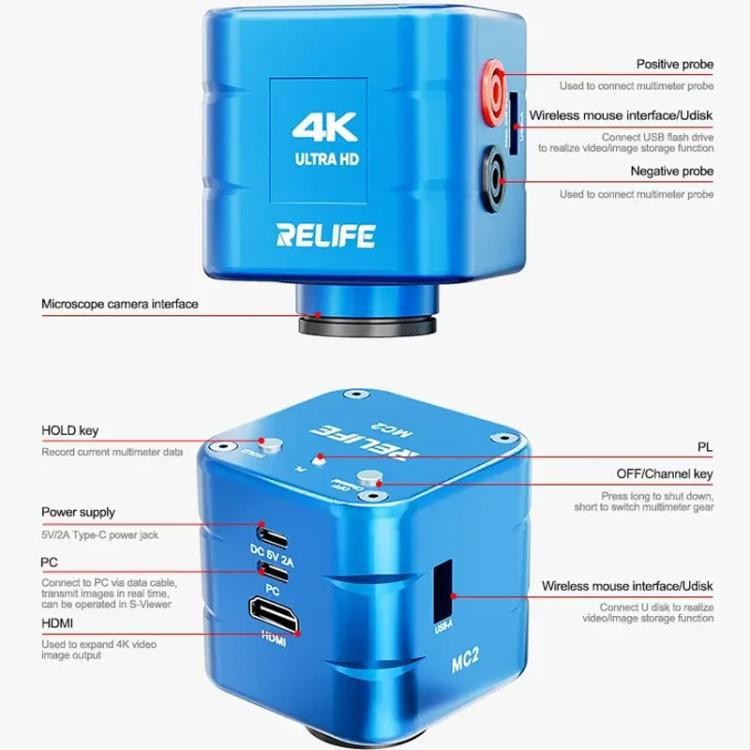 RELIFE MC2 Multifunctional Multimeter 4K Camera Magnifier Microscope Camera New
