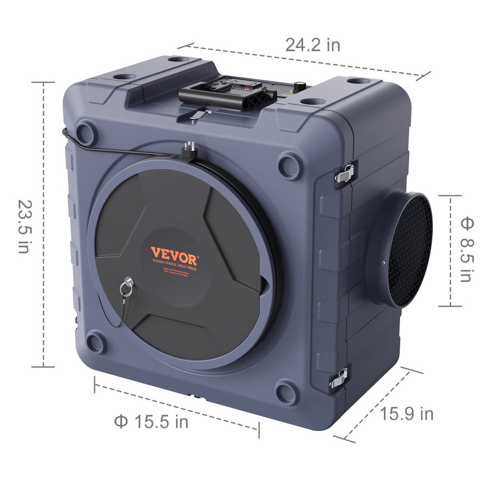 New Air Scrubber with 3-Stage Filtration Stackable Negative Air Cleaner Machine