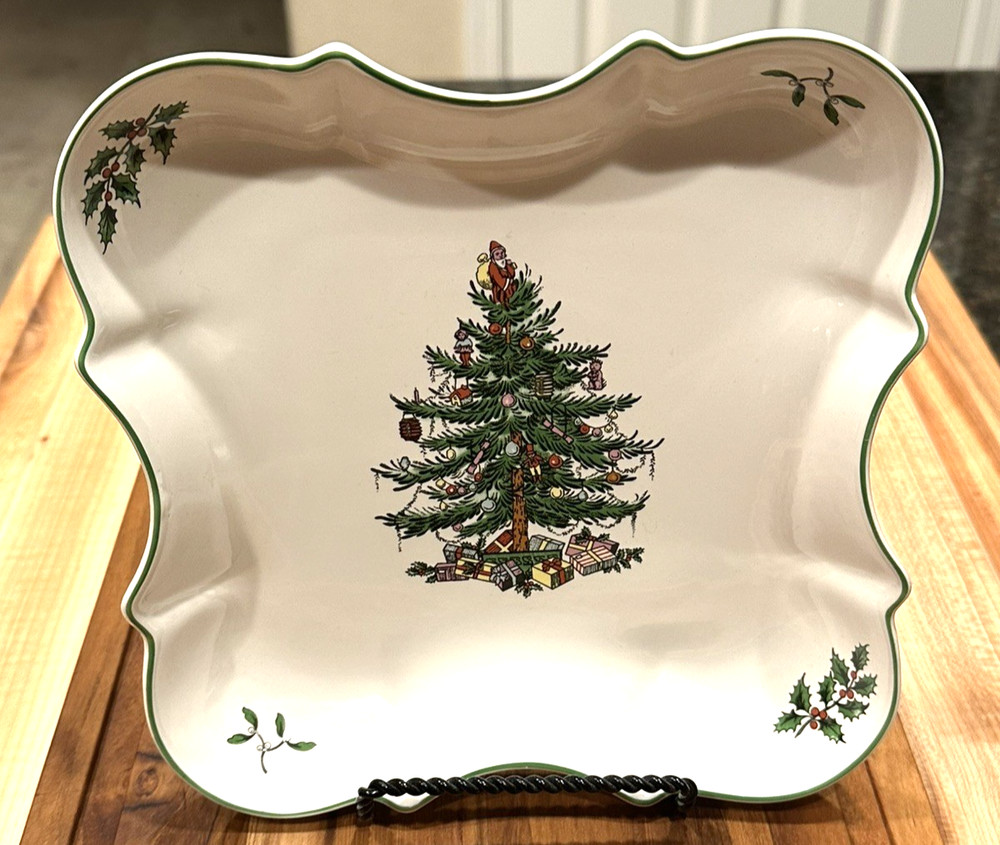 SPODE CHRISTMAS TREE DEVONIA TRAY , CANDY/COOKIE PLATE