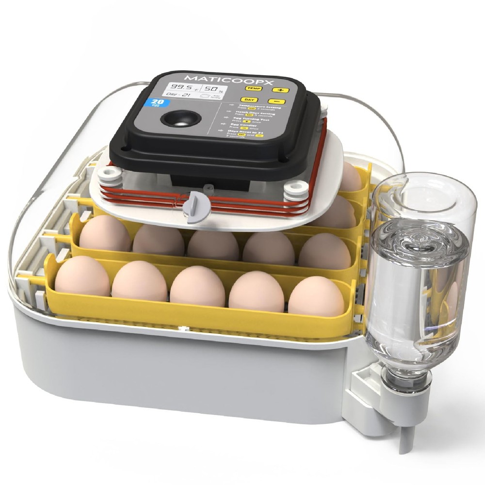 MATICOOPX 20 Egg Incubator with Humidity Display, Egg Candler, Automatic Egg ...