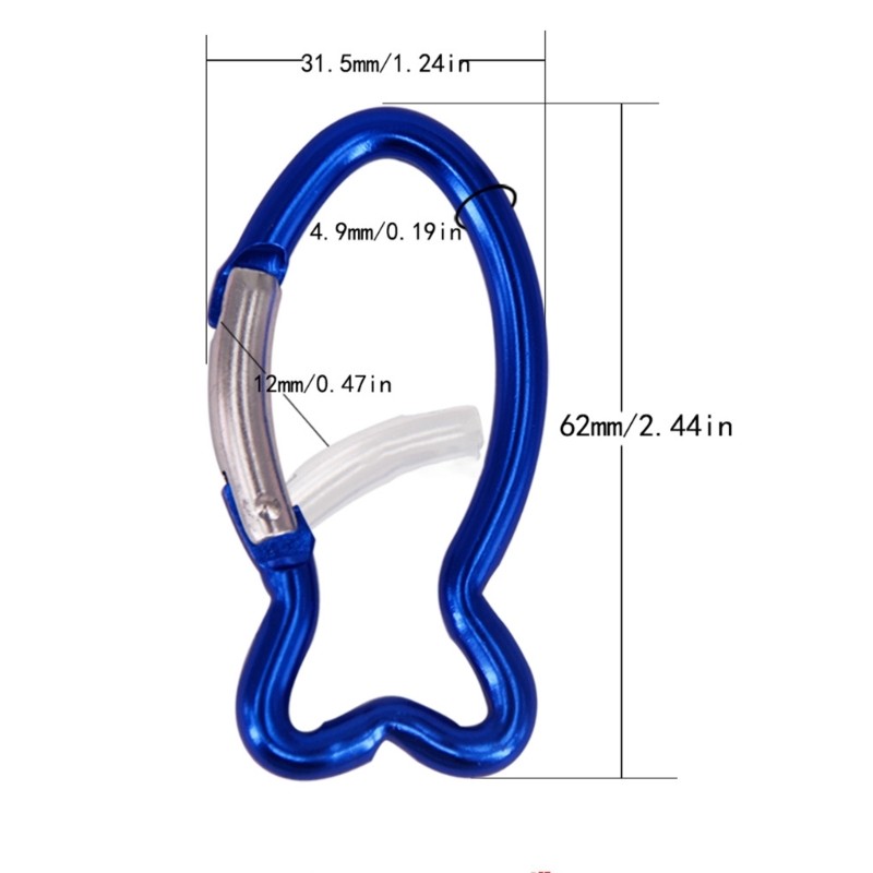 Carabiner Clip Fish Shape Climbing Buckle Quick Link Locking Spring Snap Hook