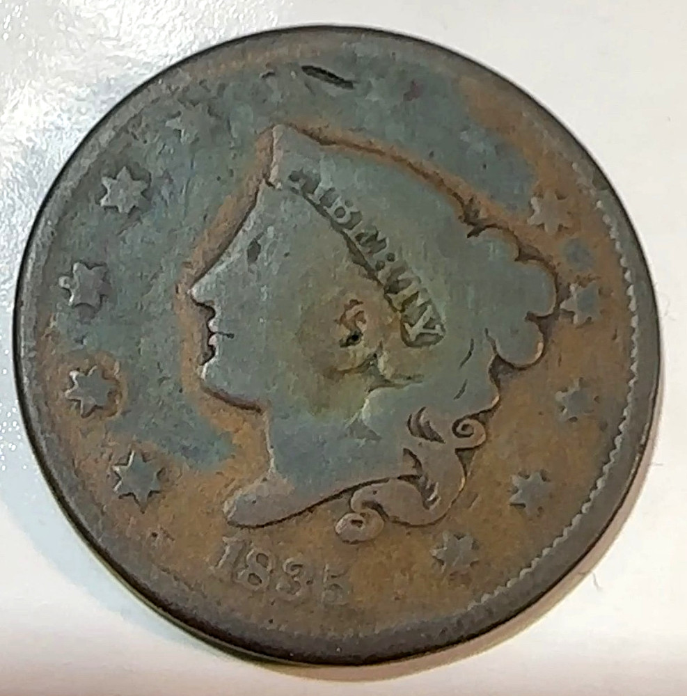 1835 Large Cent Nice Original G+ Choice Planchet CHRC