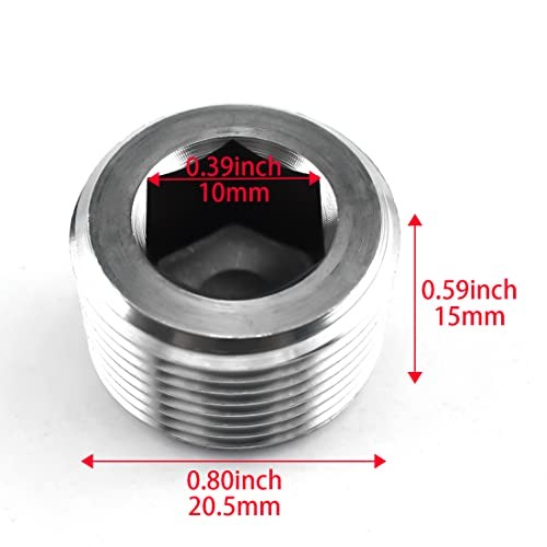 Internal Hex Countersunk Male Thread Pipe Plug Connector， 2PCS 1/2"NPT Male