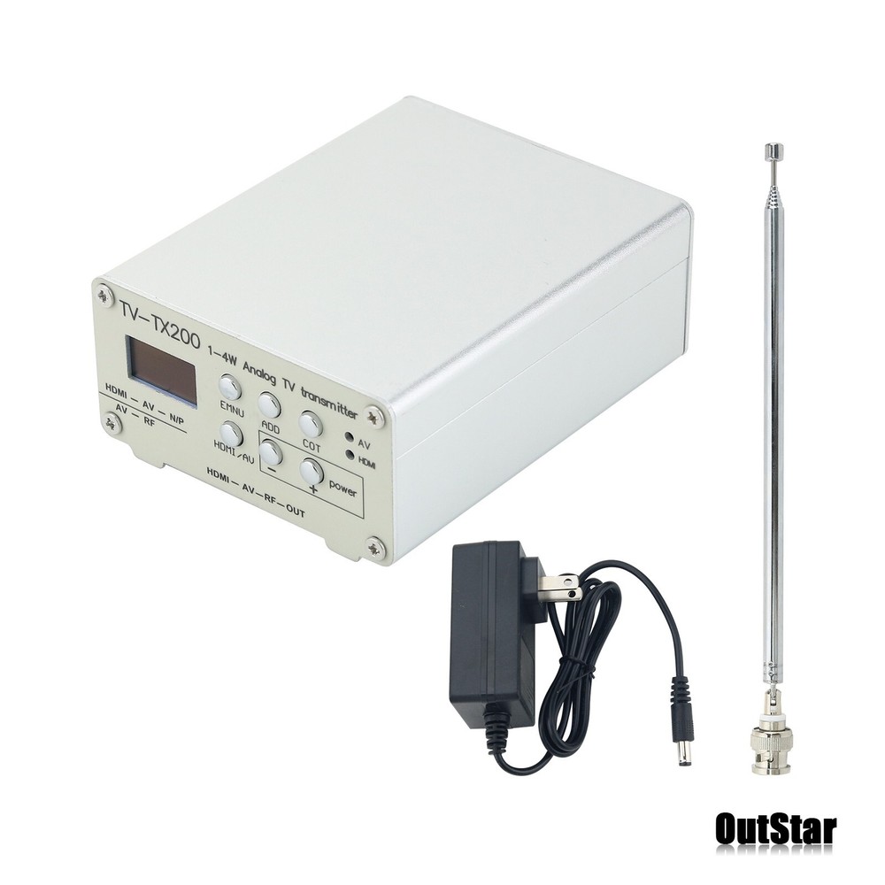 TV-TX200 VHF/UHF Analog TV Transmitter Support HD/AV Input with Antenna -USA