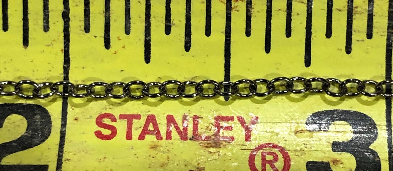 Metal Hobby Chain 3 Feet Blackened Link 1/16 Inch Perfect Multi Scale Accessory