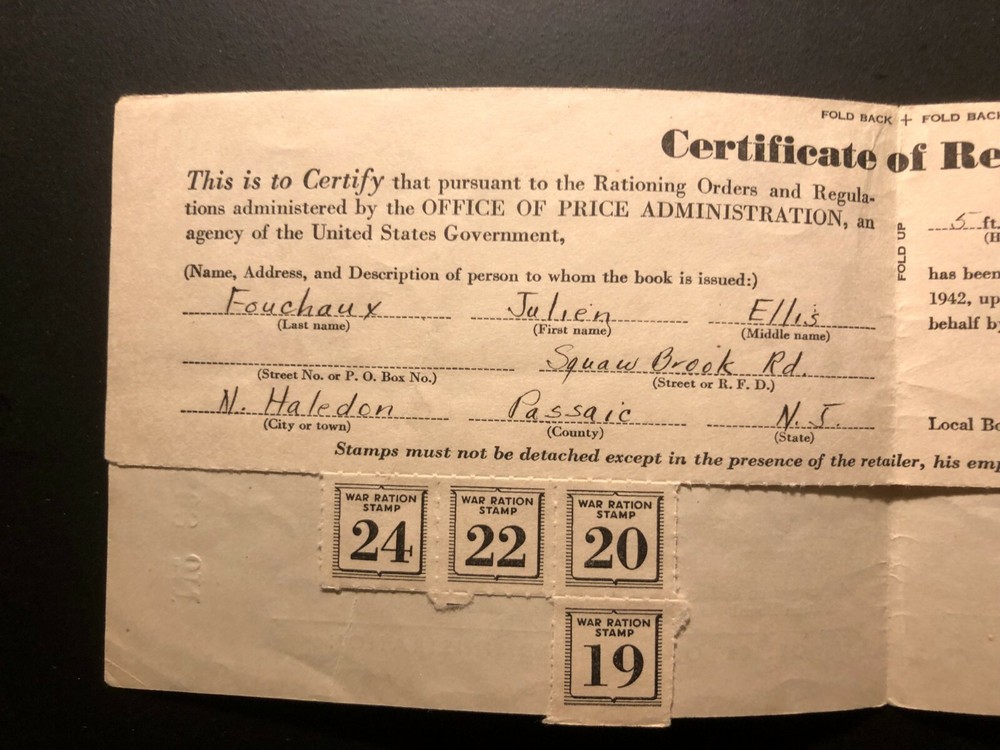 Rare WWII War Ration Book one: September 6, 1943