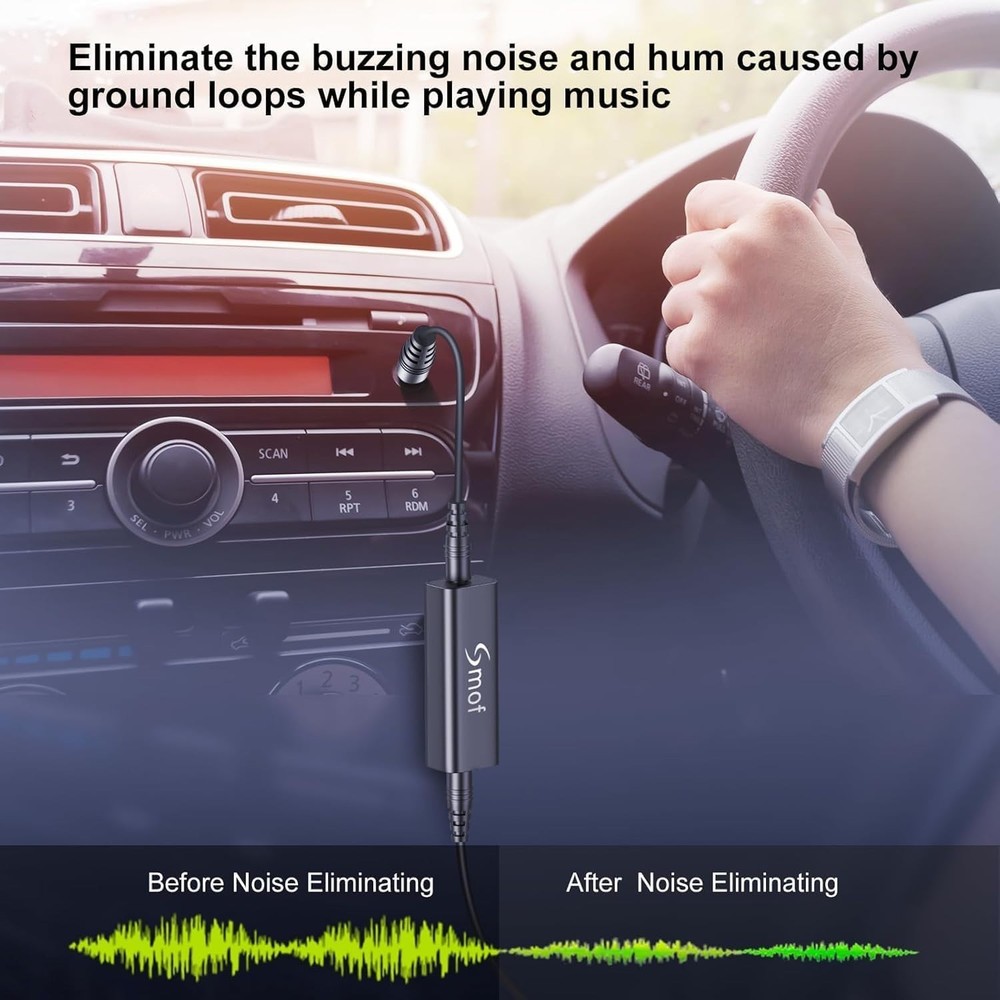 User-Friendly Ground Loop Noise Isolator - 3.5mm Cable Included, Portable Design