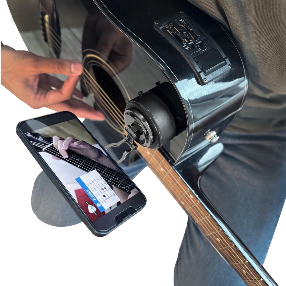 Guitar Phone Mount  HandsFree Holder with Vacuum Suction for Tutorials & Tabs