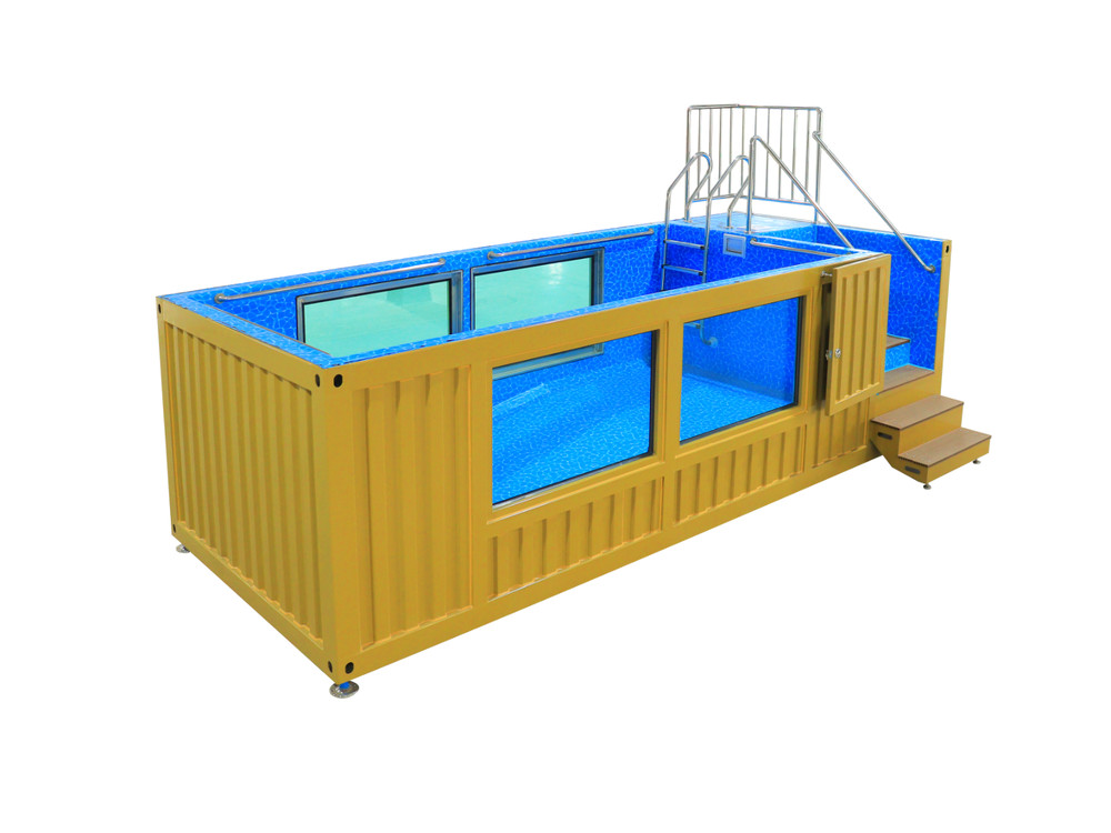 20FT Container Swimming Pool Sloped Bottom w Water Treatment System