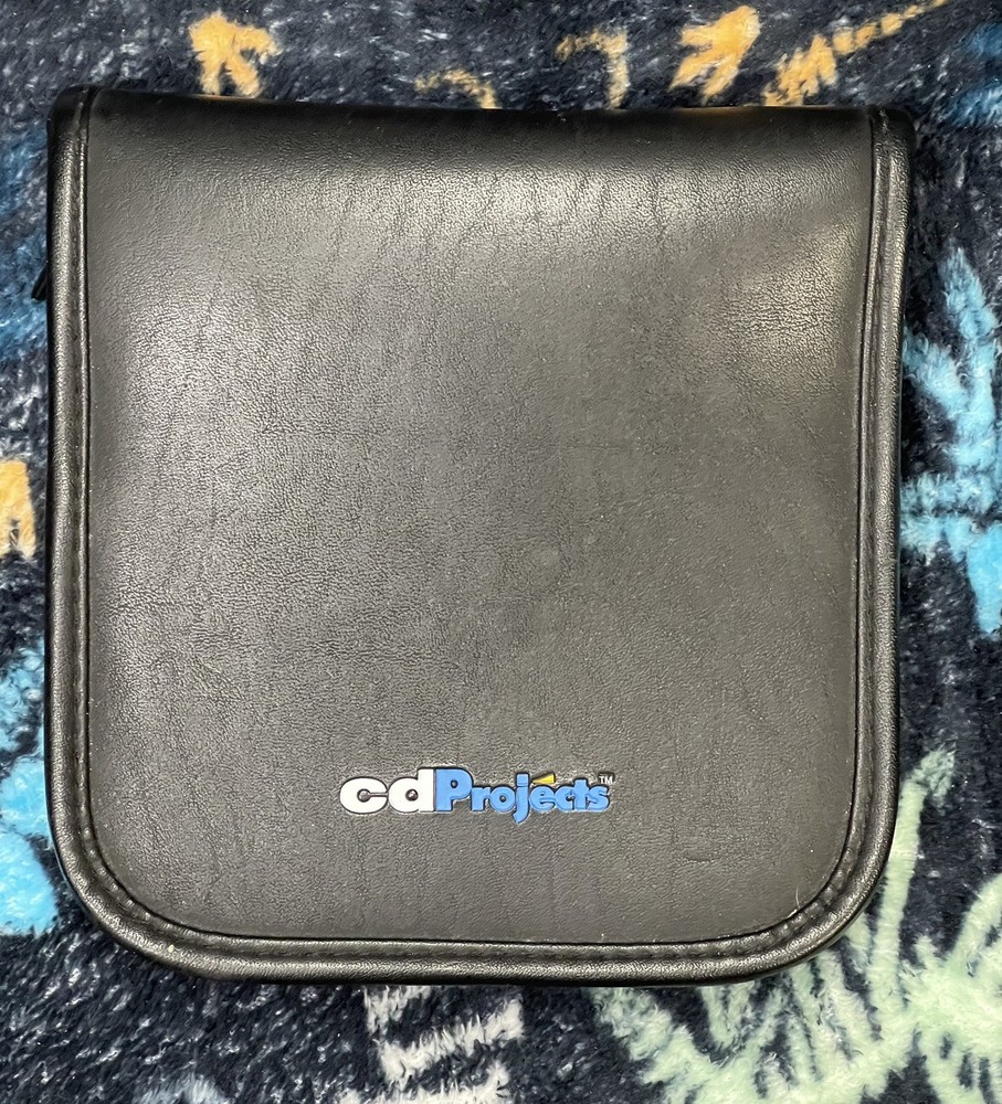 CD Projects Case, Black Faux Leather, Zippered