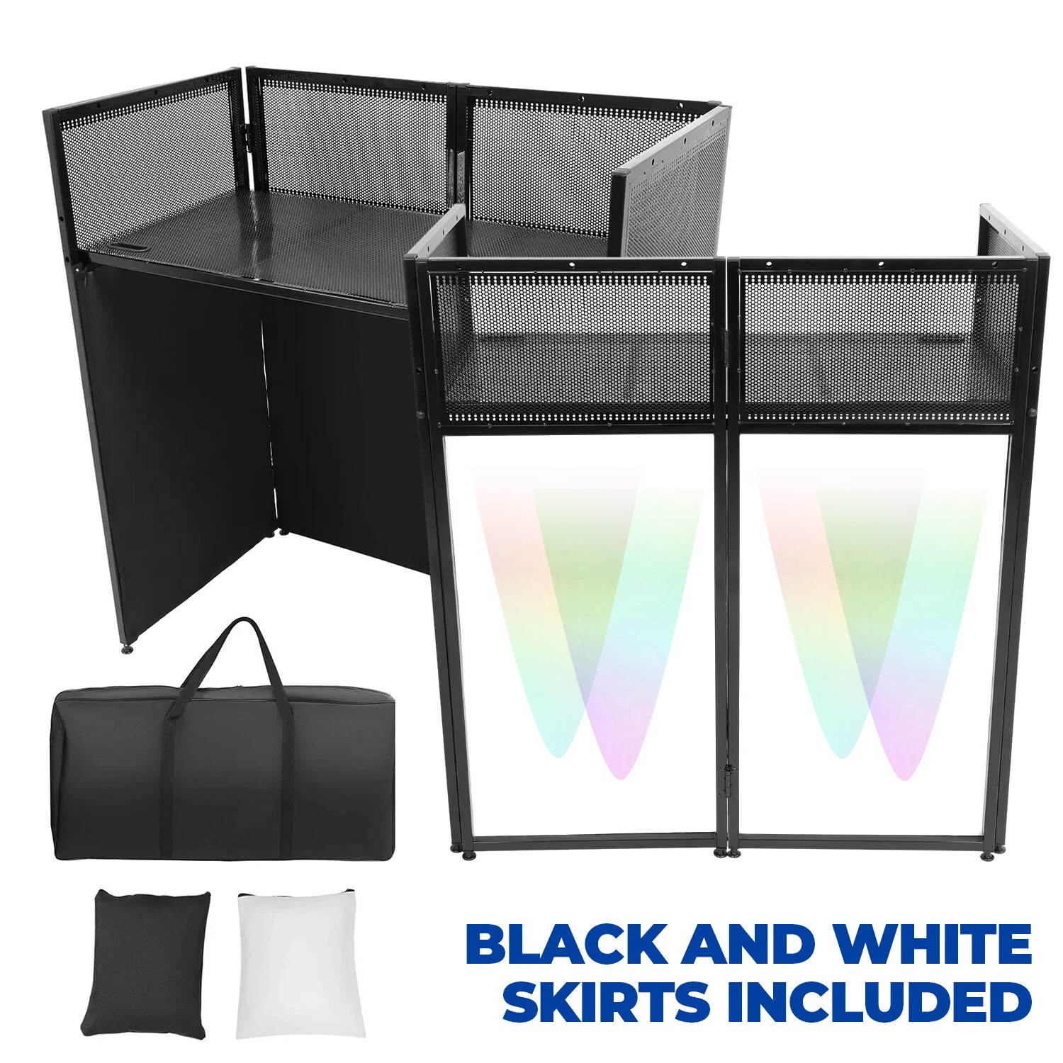 20x40x45" DJ Booth Facade Table Station Event w/Bag Scrims + Foldable Tabletop