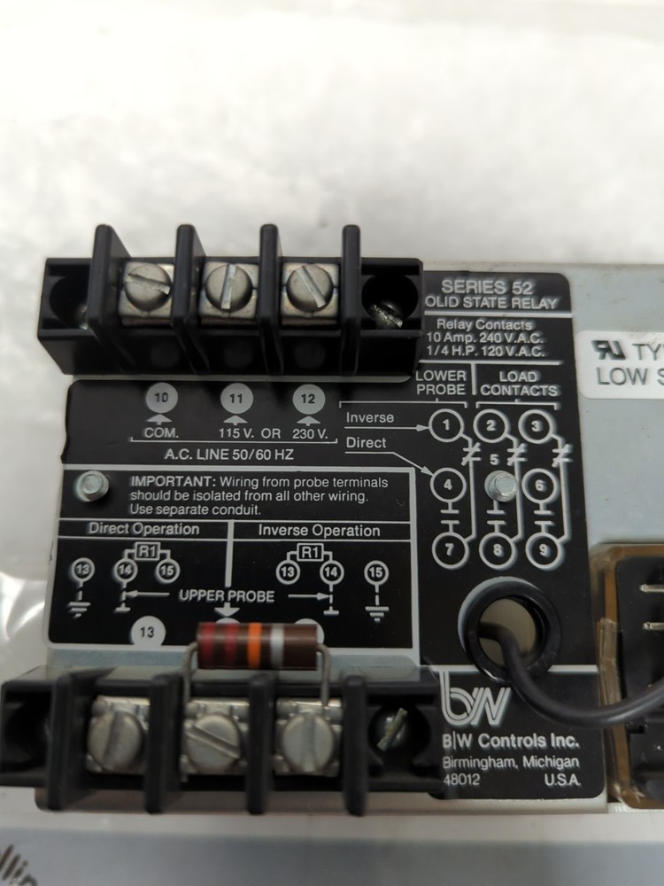 B/W CONTROLS,52-1101,SERIES 52 SOLID STATE RELAY LOW SENSITIVITY 10 A PRE-OWNED