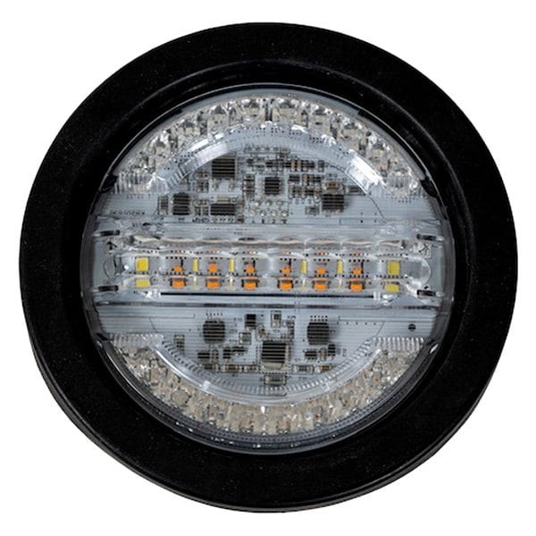 4" Round Grommet Mount LED Combination Tail Light w Backup & Strobe Light