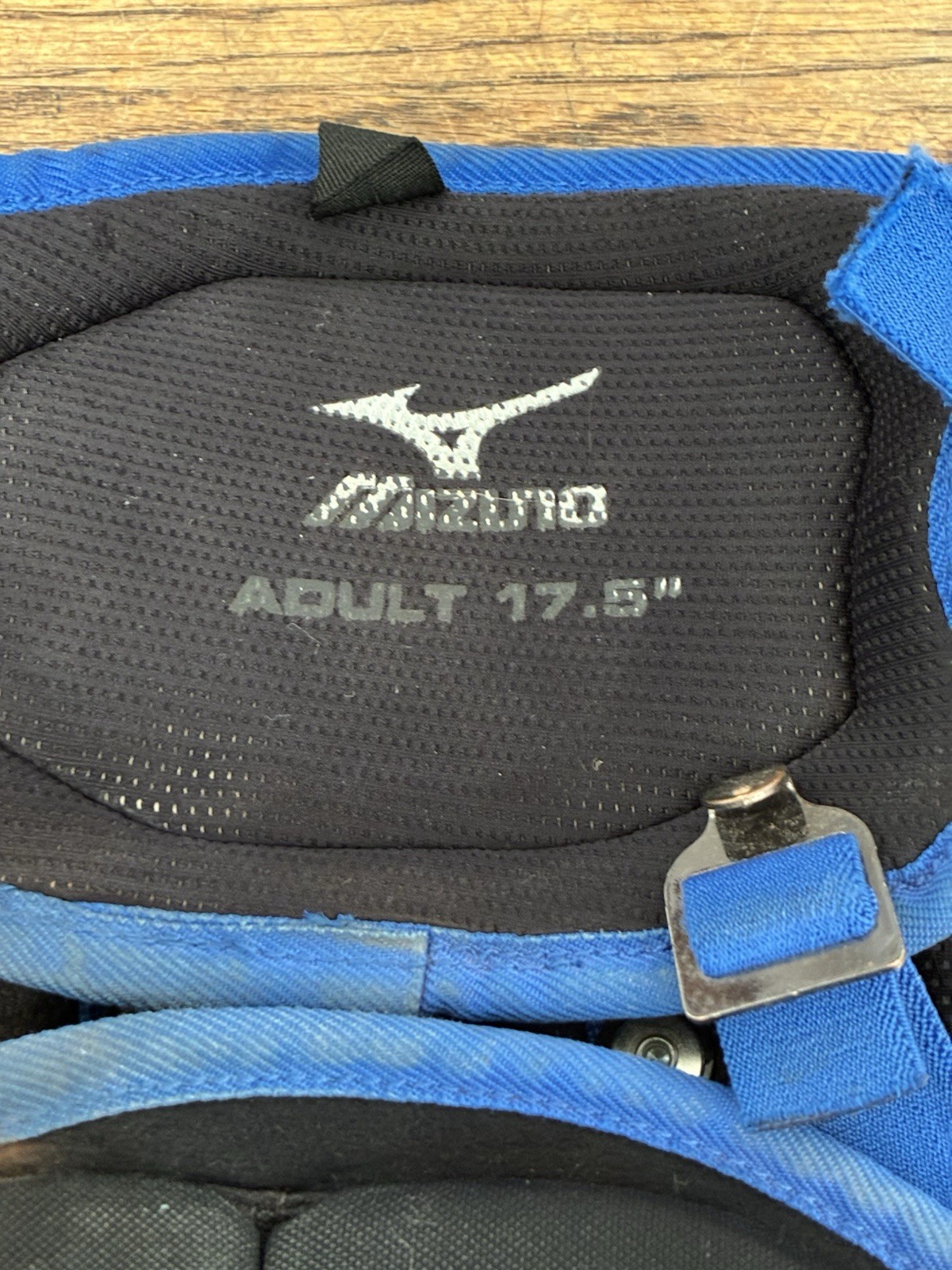 Chicago Cubs Game Used/Issued Mizuno Pro 17.5 “ Catchers Shin Guards Blue