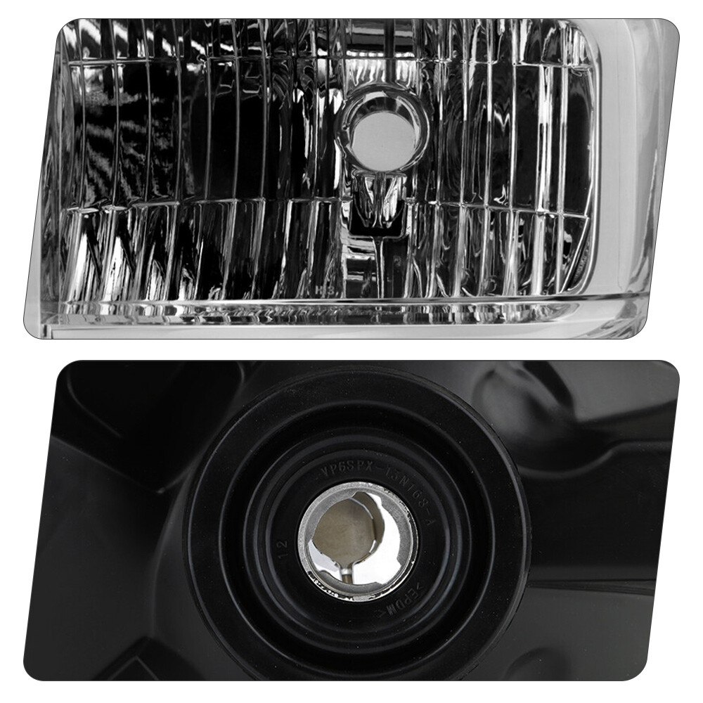 Pair For 2008-2025 Ford E-150 E-250 E-350 Headlights Assembly W/Bulbs Left+Right