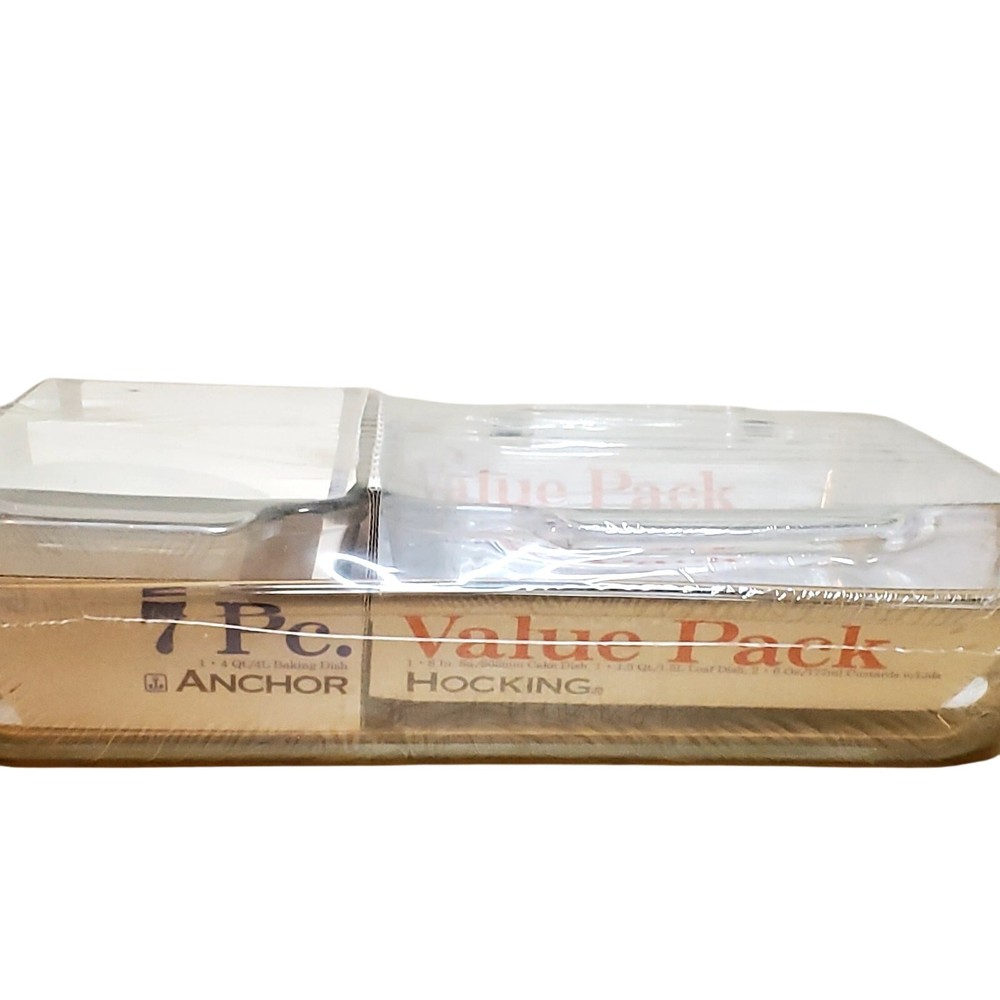Anchor Hocking 7 Piece Baking Dish Value Pack Set Sealed Clear