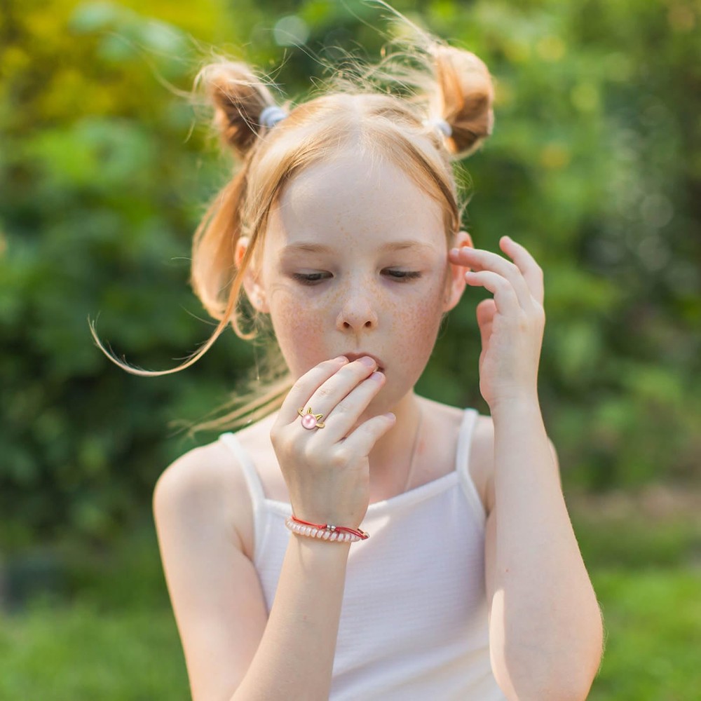 NEWITIN 7 Pieces Cute Rings for Girls Adjustable, A Gold/7