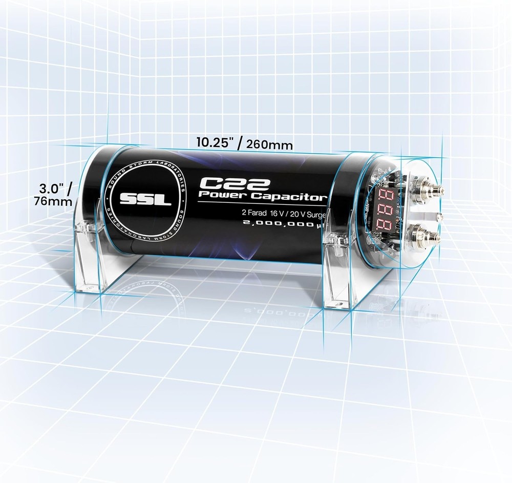 Energy Storage Capacitor - 2 Farad, Warning Tones, Amplifier