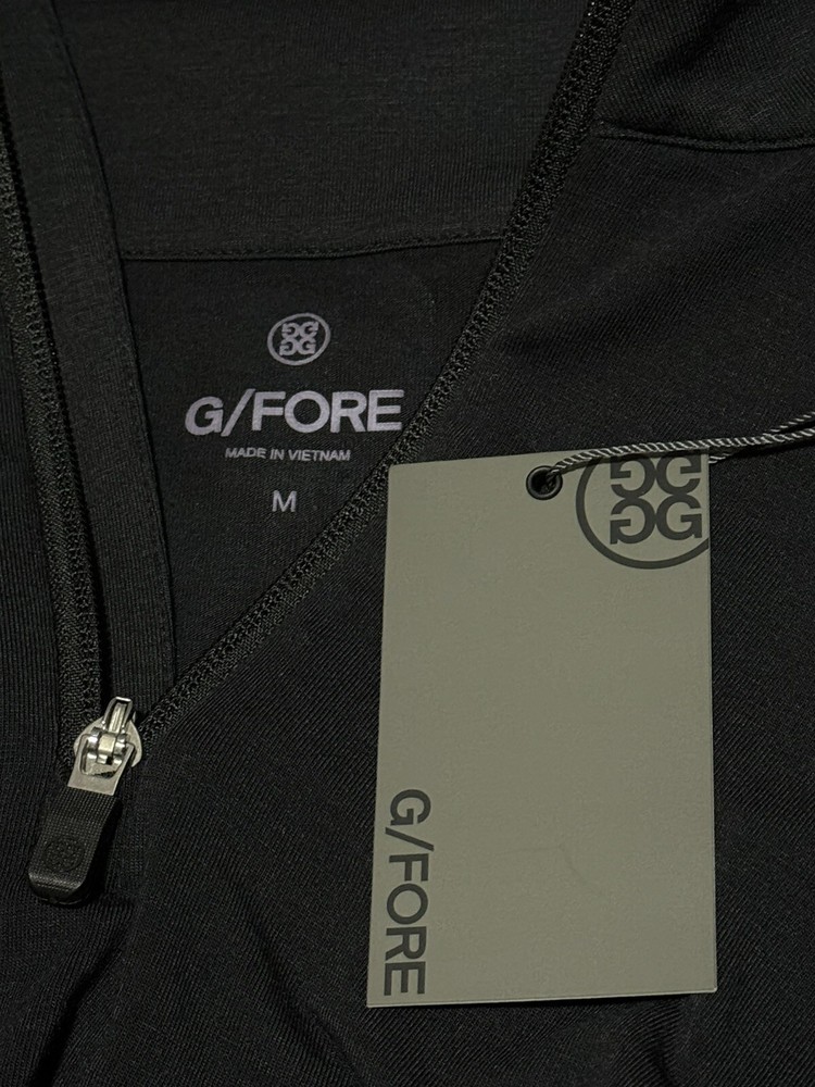 G/Fore Size Medium G4 Golf Black Onyx 1/4 Quarter Zip Pullover Luxe Staple Layer
