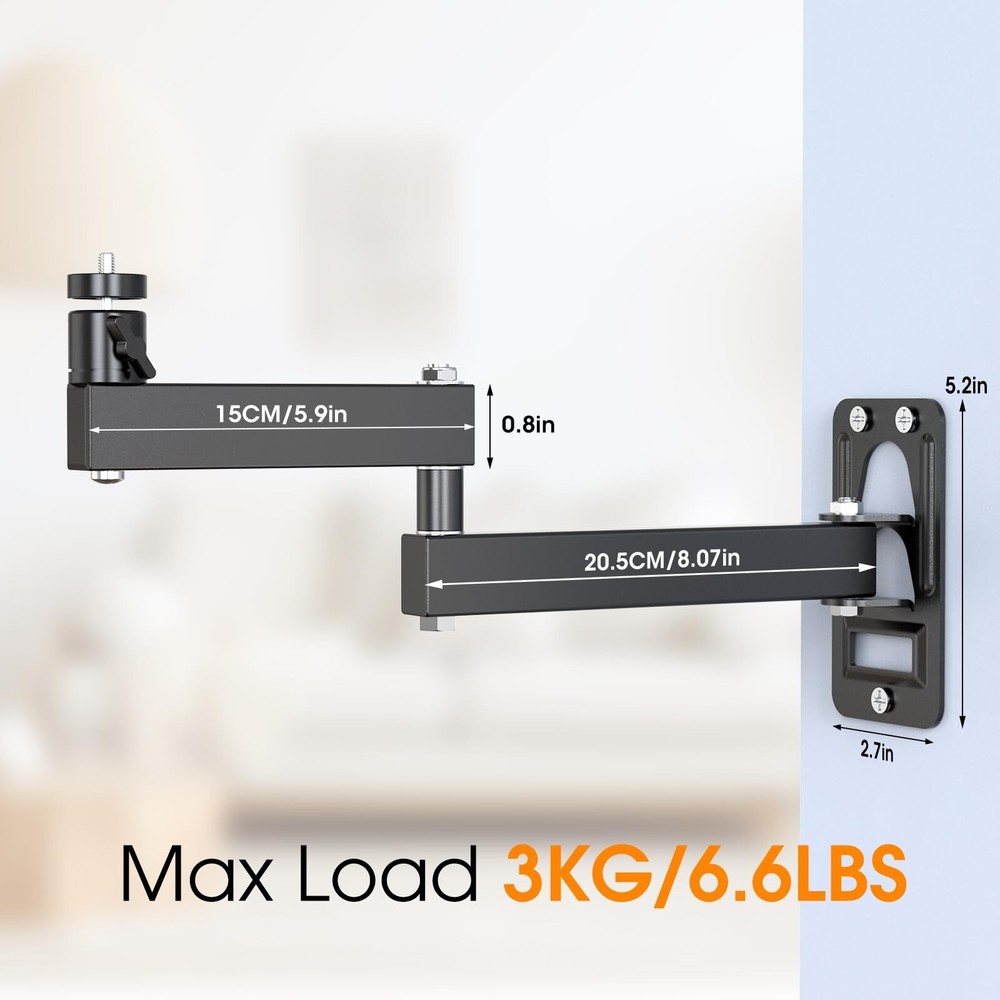 Universal Porjector Mount Foldable Projector Wall Mount 1/4" Screw, Adjustabl...