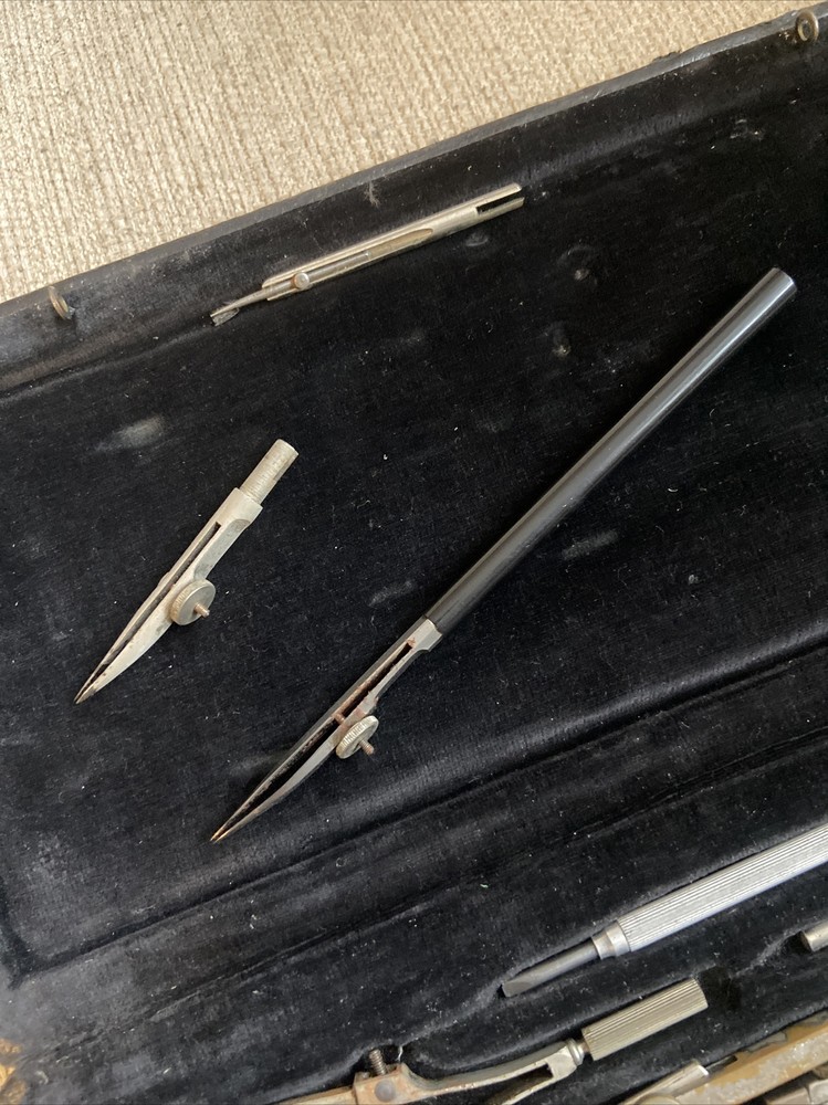 Antique Anker precision compass Technical Architect Cased drawing set