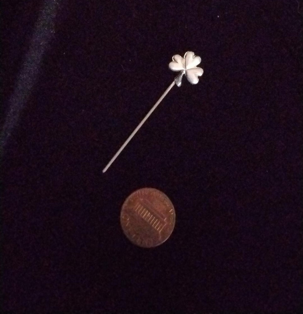 IRISH SHAMROCK SILVER DAINTY LAPEL  PIN