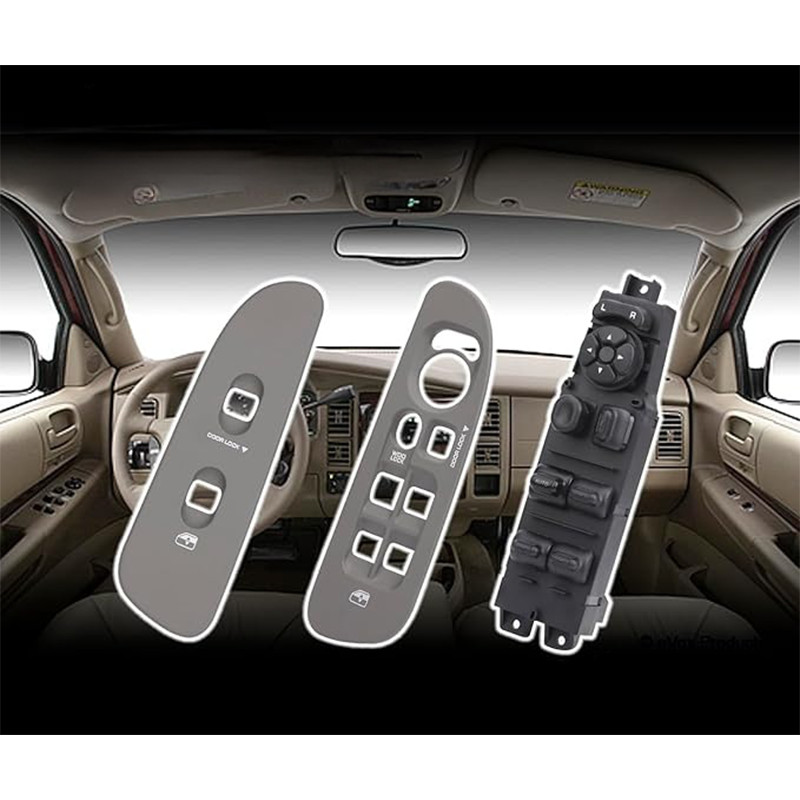 Window Switch Control+Tan Bezel 3PCS Set for 2002-2009 Dodge Ram 1500 2500 3500