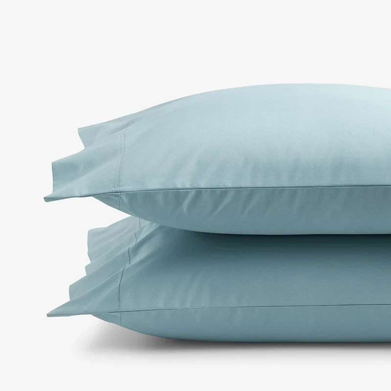 Premium Cool Supima Cotton Percale Pillowcase Set - Slate Blue, Standard