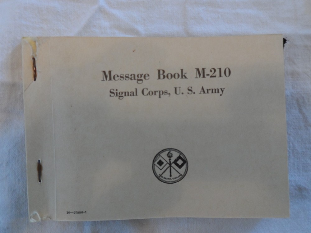 VINTAGE WWII U.S. ARMY M-210 MESSAGE BOOK