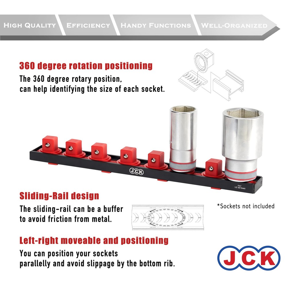 Professional Quality Aluminum Socket Organizer (3/4" Socket) with special des...