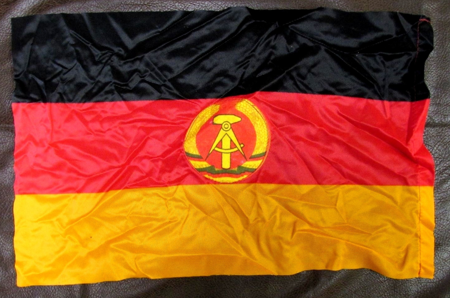 EAST GERMAN FLAG VINTAGE 1970's 12" x 18" New Old Stock NOS DDR GDR Cold War