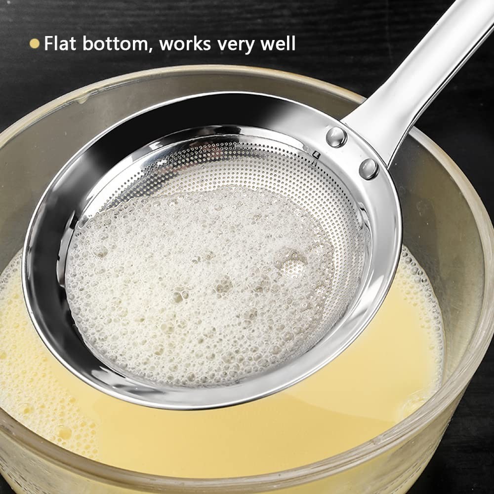 Stainless Steel Fat Skimmer Spoon – Ultra-Fine Mesh Filter Scoop for Kitchen
