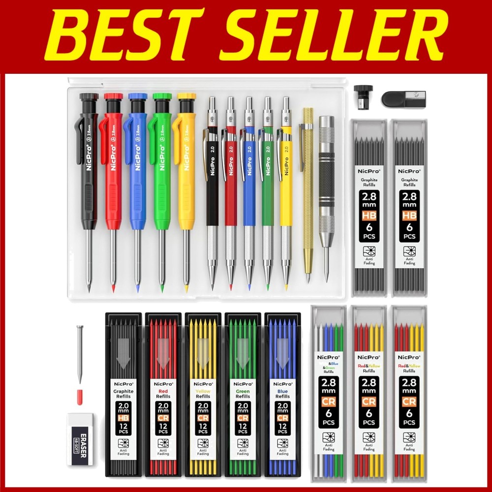 Complete Carpenter Pencils Set with Tools