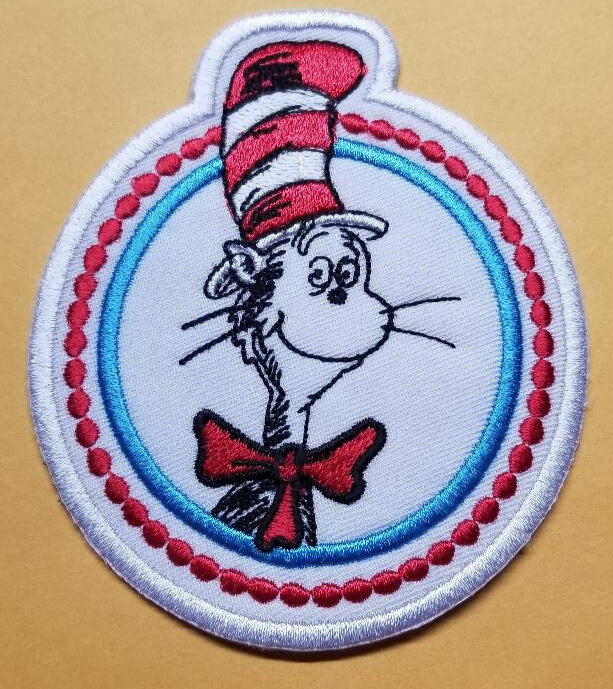 Cat in the Hat  Dr. Seuss Embroidered Patch approx 3x3.5