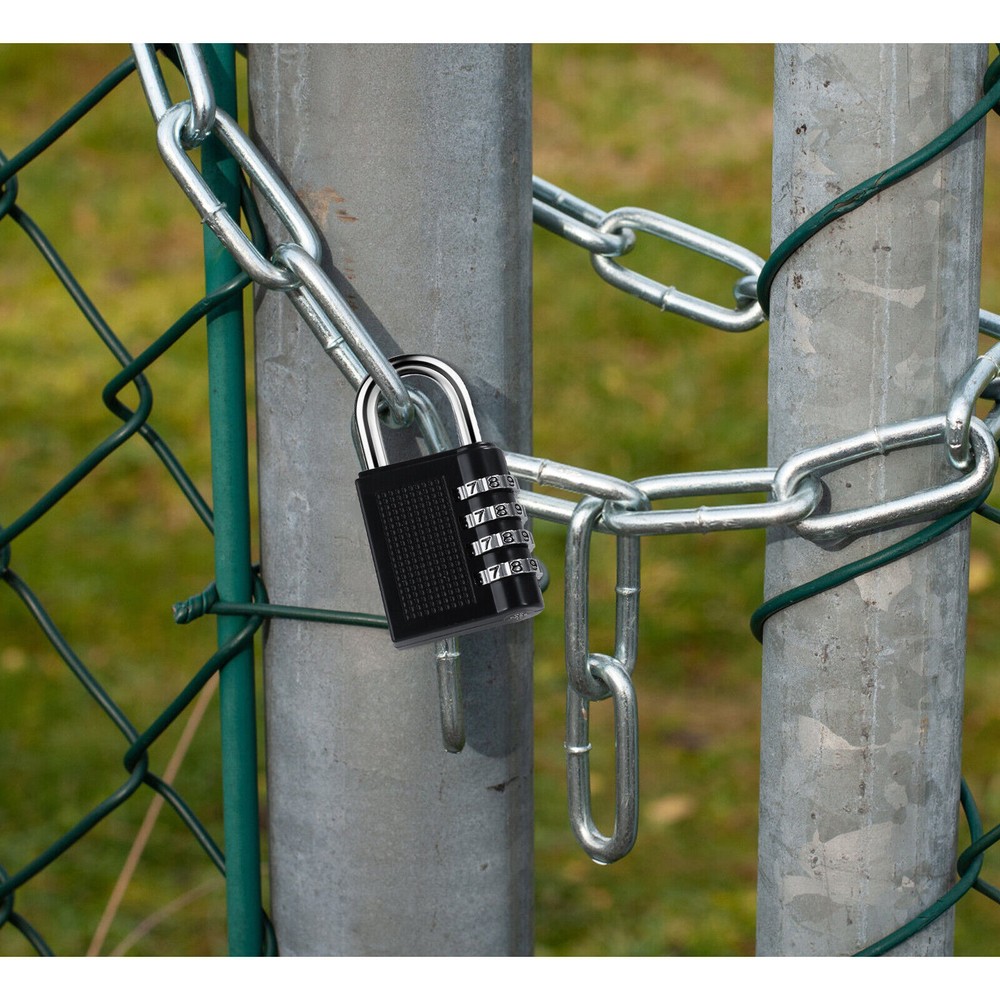2x combination lock 4 digit padlock weatherproof lock number code