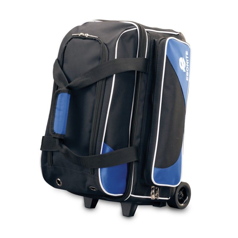 Ebonite Transport 2 Ball Roller Bowling Bag Black/Blue
