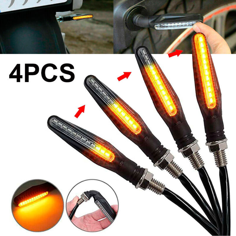4 Pack Motorcycle Turn Signals Blinker Lights Amber Universal For Suzuki DRZ400s