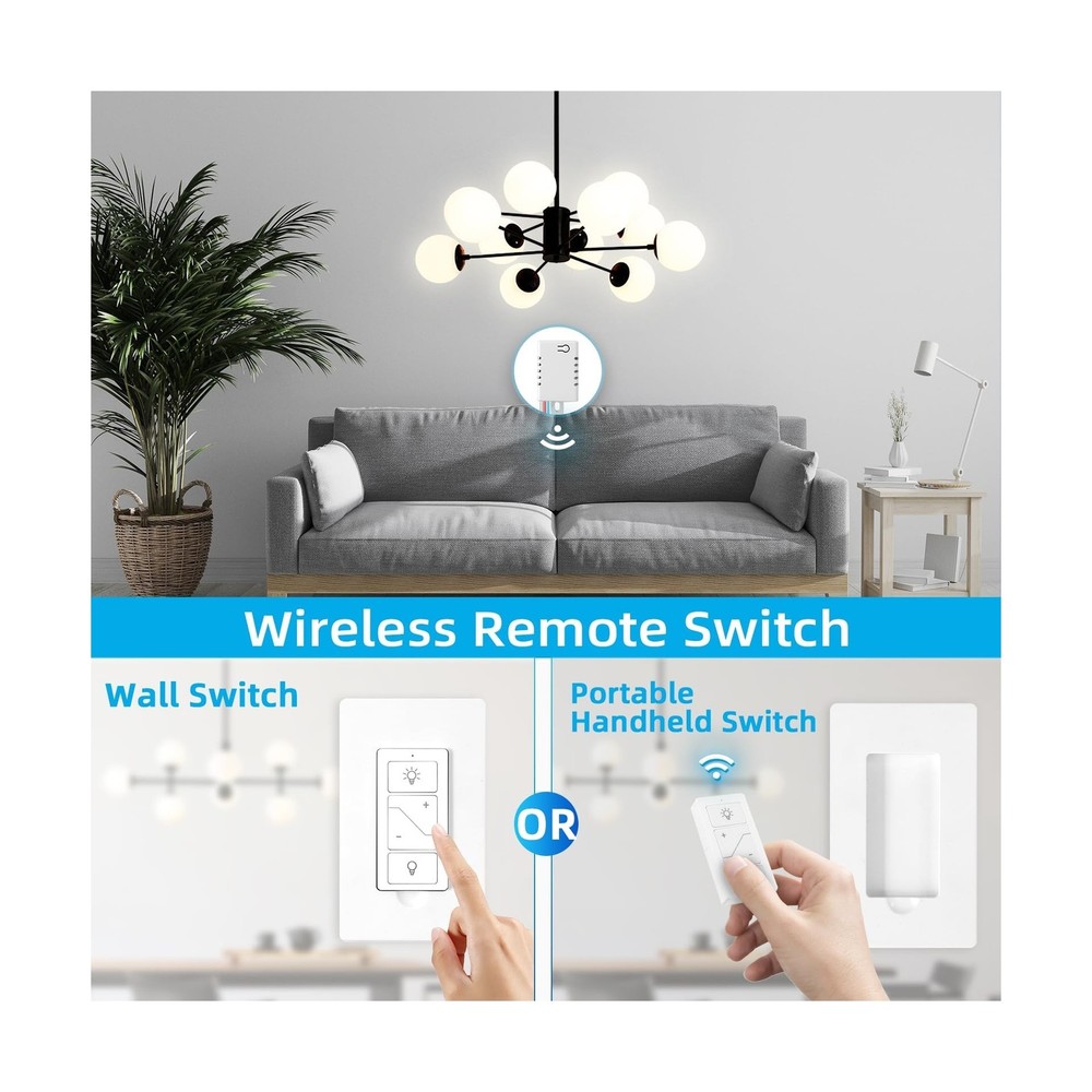 Wireless Dimmer Switch, Remote Light Switch and Receiver kit, Compa... Fast Ship