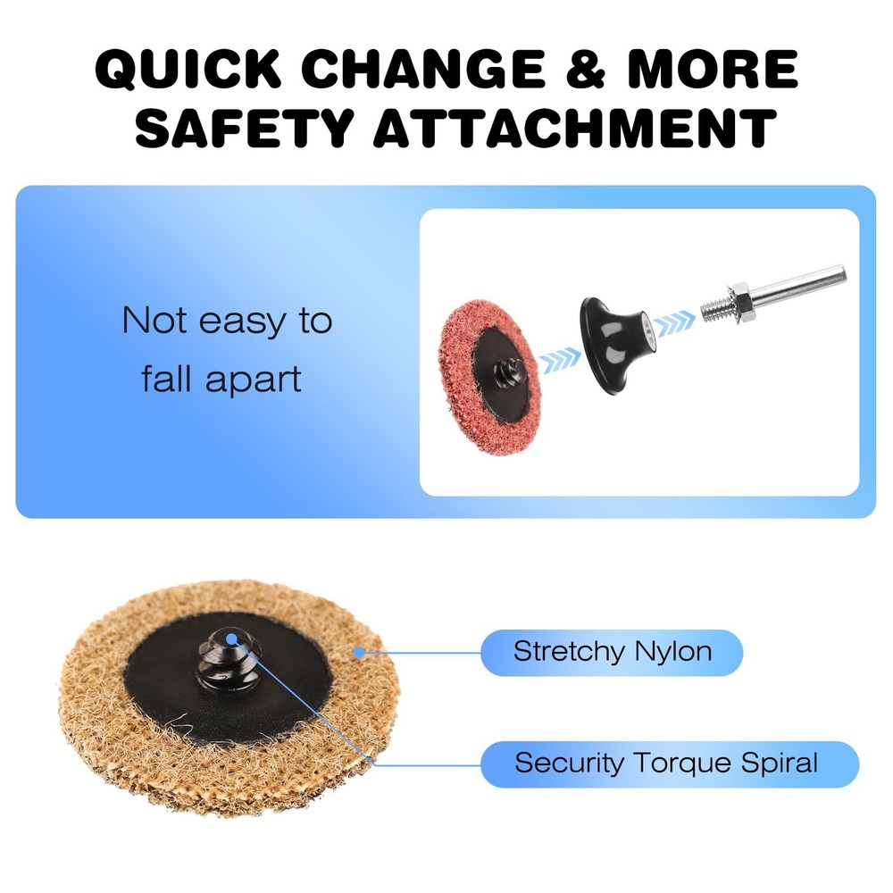 92PCS 2 Inch Quick Change Sanding Discs Set:90PCS Surface Conditioning Pneuma...